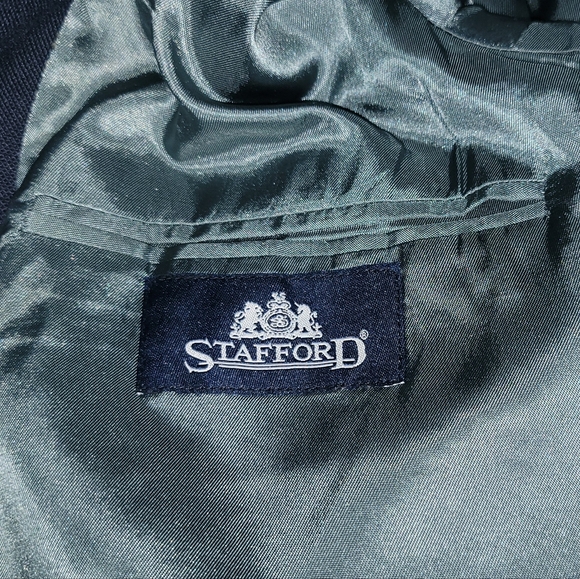 Stafford Mens Navy Blue Jacket Sport Blazer 2 Button Suit Jacket 42S - Picture 4 of 10